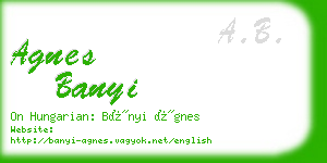 agnes banyi business card